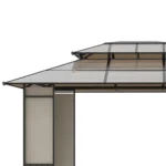 Pavillon Almanzor Outsunny, Doppeldach, braun, 275×365×300 cm – Bild 3