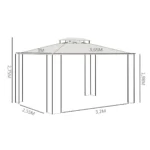 Pavillon Almanzor Outsunny, Doppeldach, braun, 275×365×300 cm – Bild 5