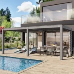 PRIMEYARD Pergola 3 × 6 m mit Aluminium-Pfosten und Aluminium-Lamellendach, Gartenpavillon in Grau – Bild 3