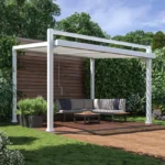 Aluminium-Pergola Odyssea, weiß, 319×380 cm
