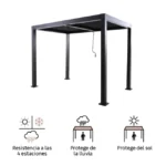 Aluminium-Pergola NATERIAL Clima Bio, grau, 313×198 cm – Bild 3