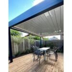 Bioklimatische Pergola TRAMONTANA 4,50×4,987 m, Doppelzylinder mit Fernbedienung (Anthrazitgrau RAL 7016) – Bild 3