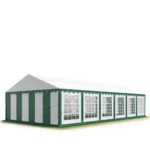 Partyzelt PVC 700, 6×12 m, dunkelgrün-weiß