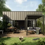 Aluminium-Pergola NATERIAL Clima Bio, grau, 313×198 cm – Bild 2