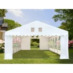 XXL-Partyzelt 6×16 m, Seitenhöhe 2,6 m, PVC 800, mit verstärktem Bodenrahmen, weiß – Bild 5