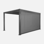 Bioklimatische Pergola 3 × 4 m aus Aluminium und Stahl + 4-m-Sonnensegel