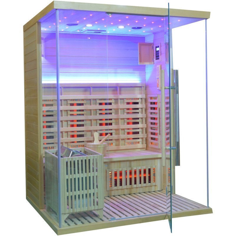 sauna-hibrida-luxe-3-plazas-infrarrojos-2800w-estufa-sawo-6000w-sno-24.jpg Hybridsauna LUXE für 3 Personen mit Infrarot 2800 W + SAWO-Ofen 6000 W – SNÖ – Bild 1